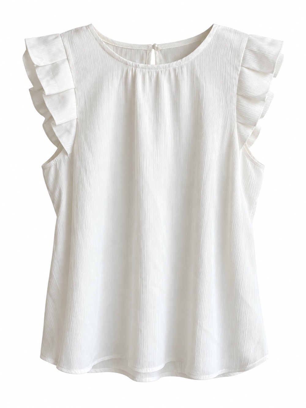 Emma & Ella Paris White Ruffle Sleeve Blouse Size S